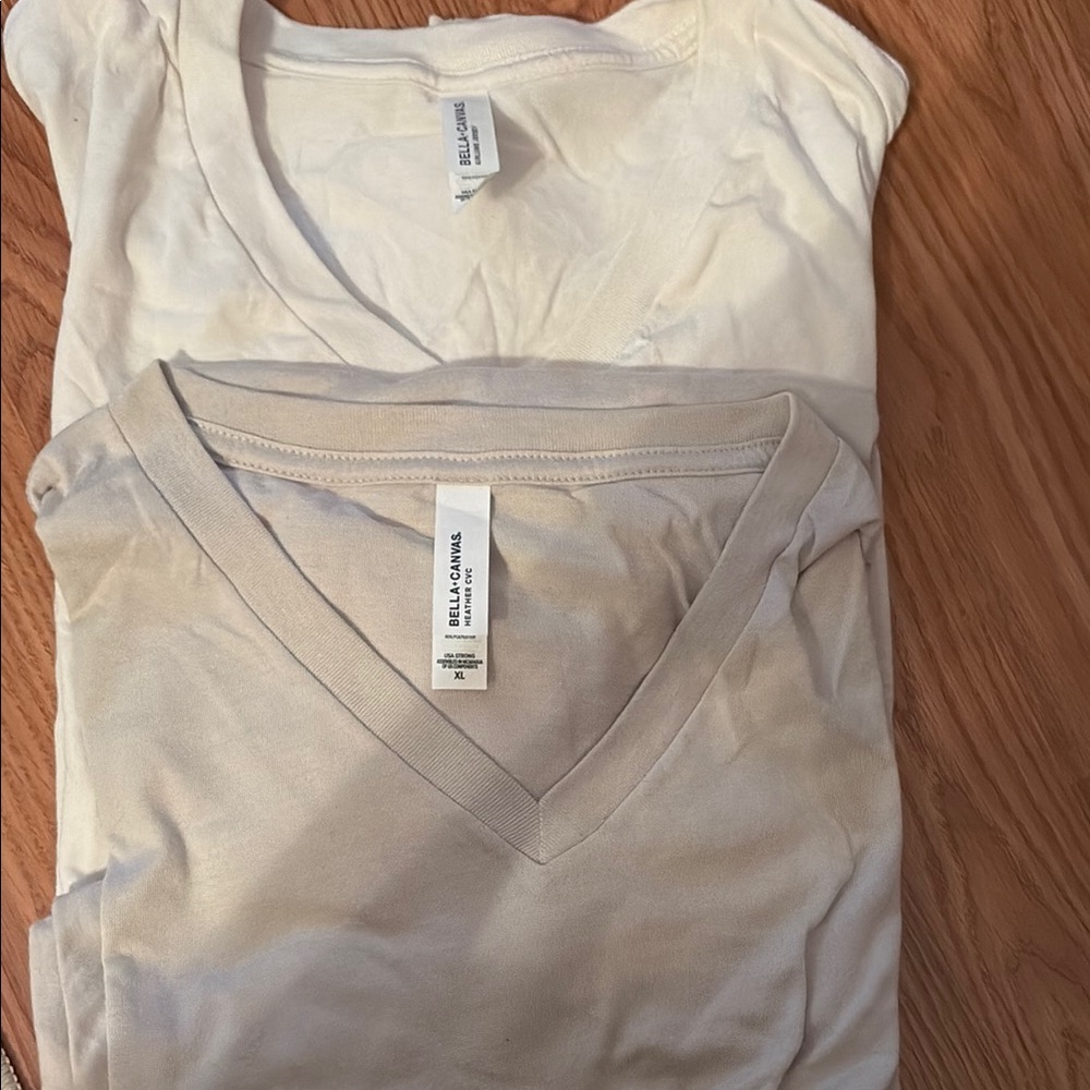Bella+Canvas White and Beige T-Shirts